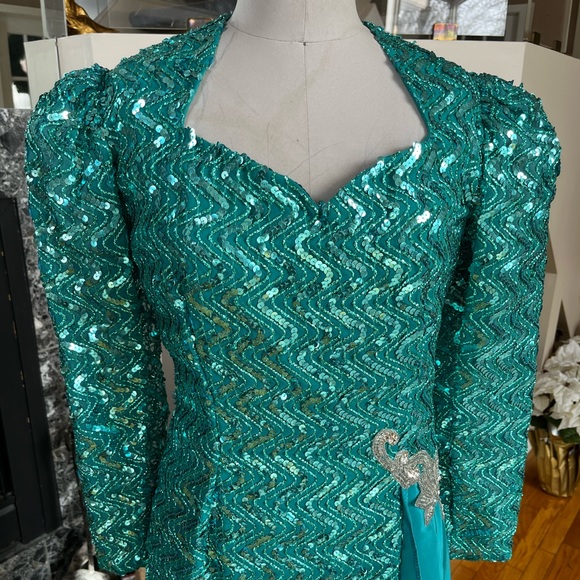 Sequence party dress - emerald green - Picture 1 of 4